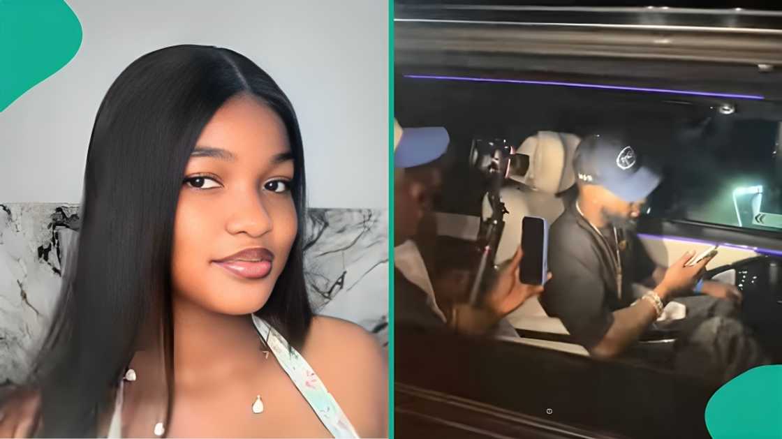Lady shares video of Davido visit, shows what happened at his car