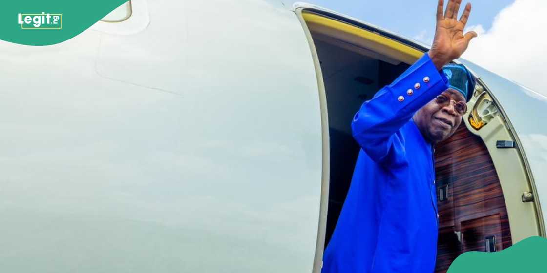 President Tinubu entering an aircraft