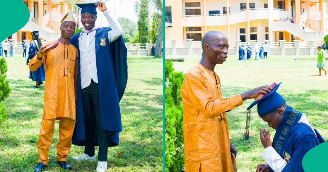 Unilorin graduate shares lovely photos with his father, many react to their resemblance