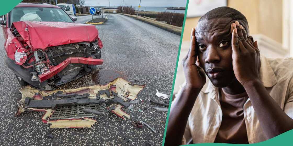 Nigerian man crashes customer's car in Edo state Nigerian man crashes customer's car in Edo state