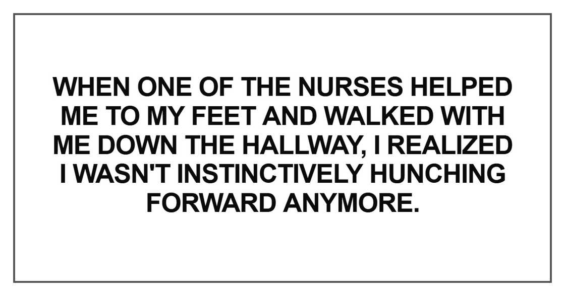 When one of the nurses helped me When one of the nurses helped me