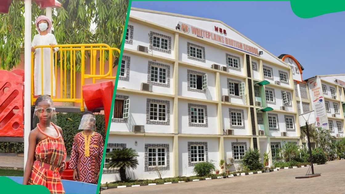 Whiteplains British School building in Abuja and kids playing Whiteplains British School building in Abuja and kids playing