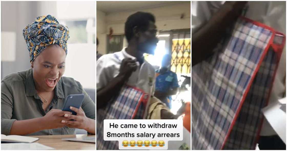 Teacher storms bank, Ghana-Must-Go bag, 8 mnths salary Teacher storms bank, Ghana-Must-Go bag, 8 mnths salary