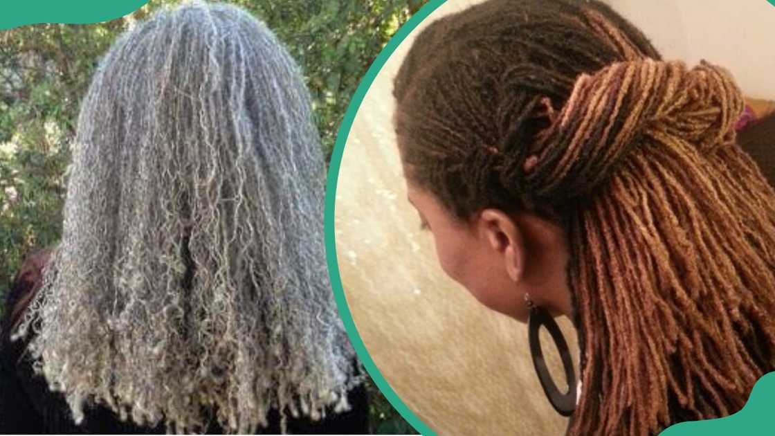 Grey (L) and knotted (R) sisterlocks