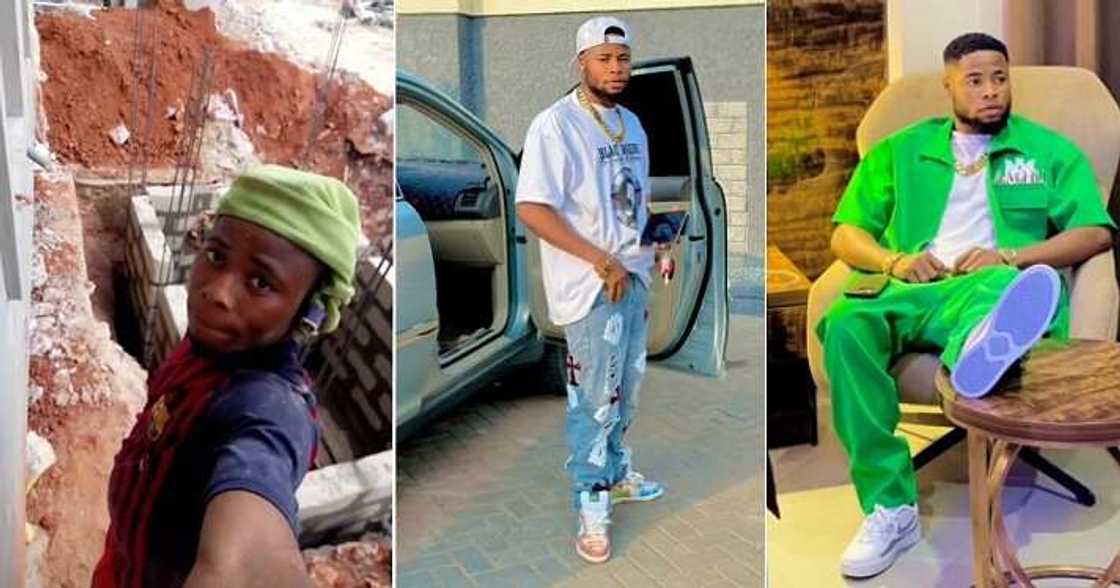 Nigerian bricklayer flaunts his transformation