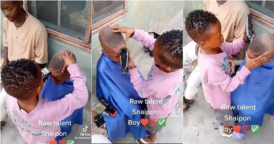 Yaro yana aski mai ban mamaki Yaro yana aski mai ban mamaki