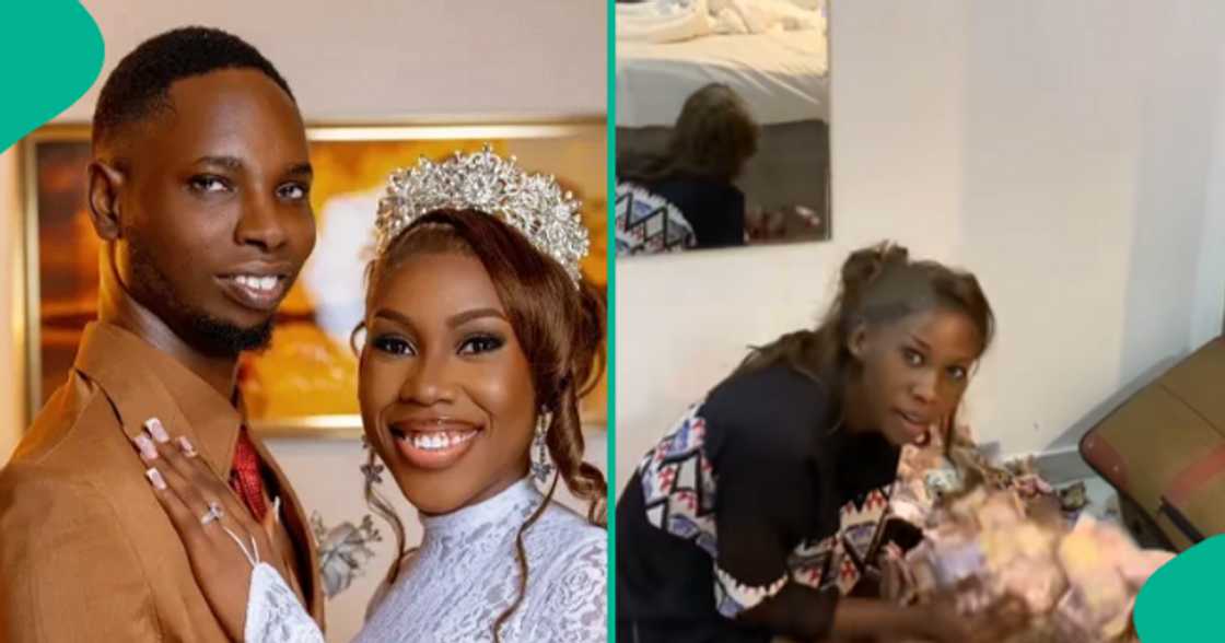 Lady shares funny moment she and her husband counted the money sprayed at their wedding.