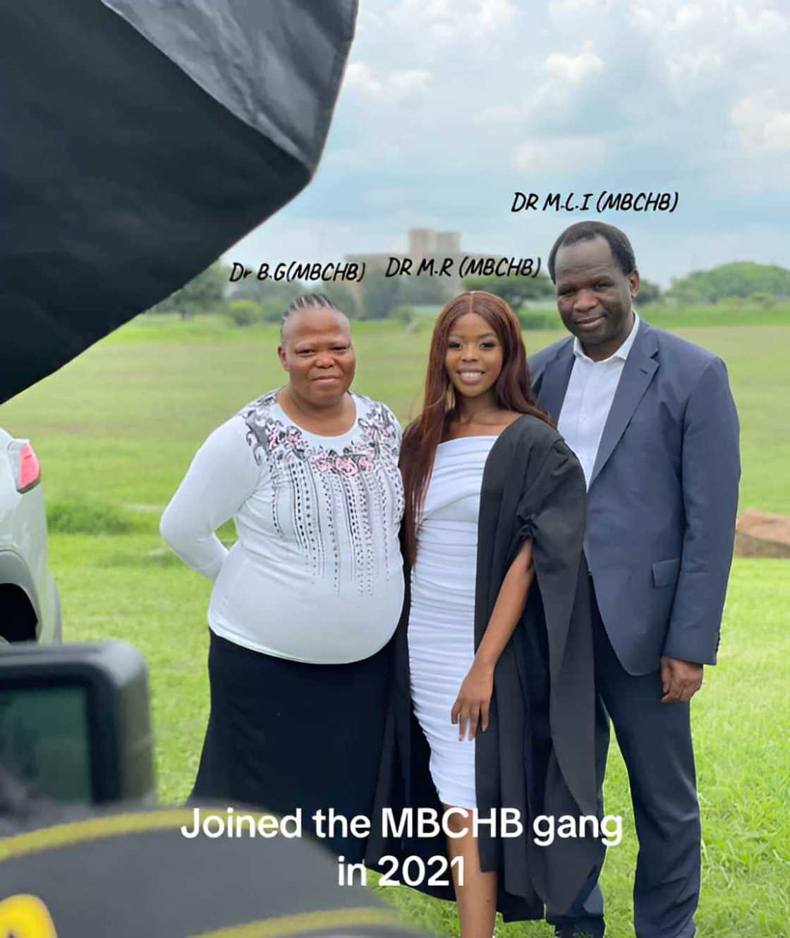 A young lady followed in her parent's footsteps and became a doctor. A young lady followed in her parent's footsteps and became a doctor.