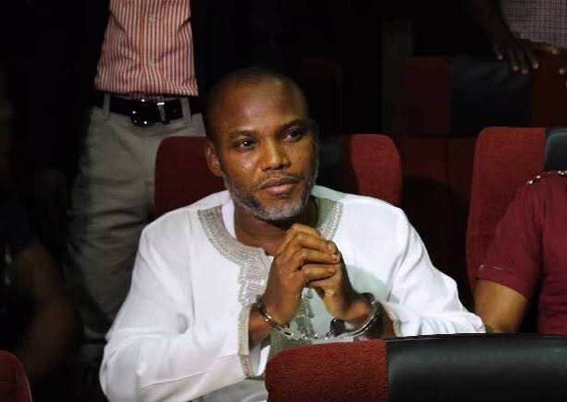 Nnamdi Kanu in handcuff Nnamdi Kanu in handcuff