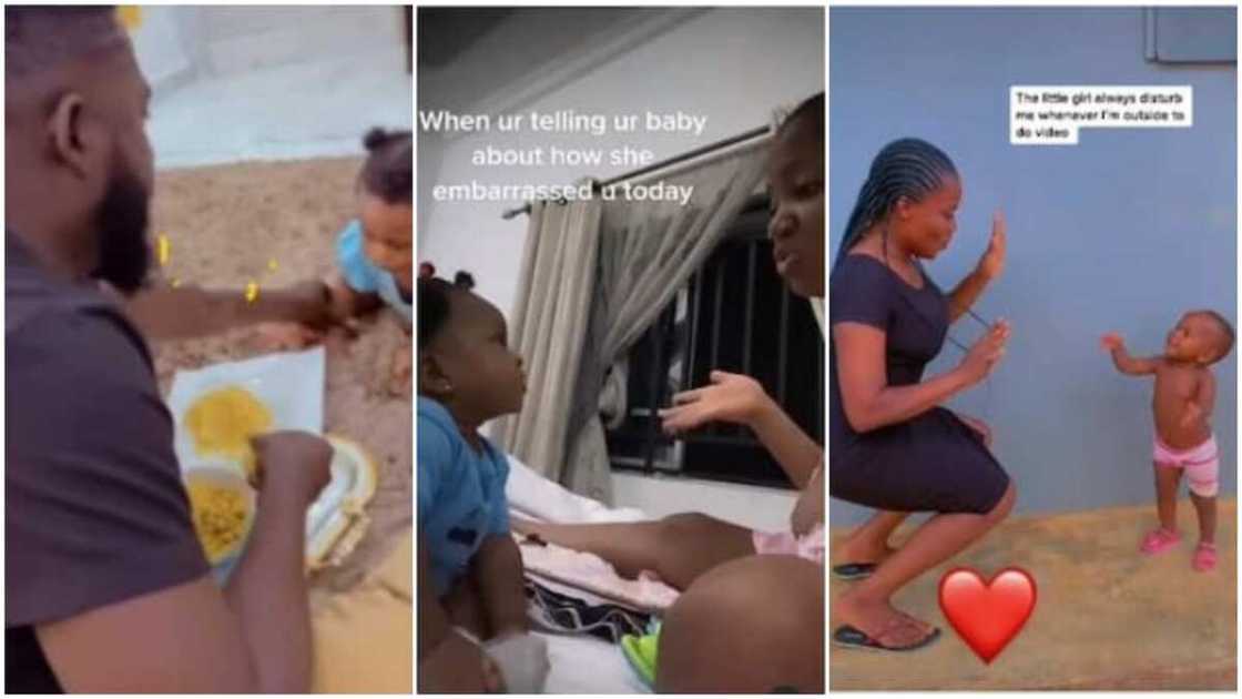 A mother talked to her baby like an adult. A mother talked to her baby like an adult.