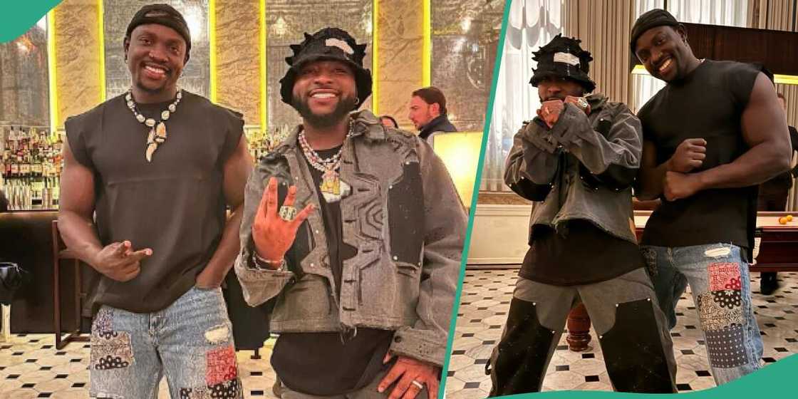 Davido and VeryDarkMan in London. Davido and VeryDarkMan in London.