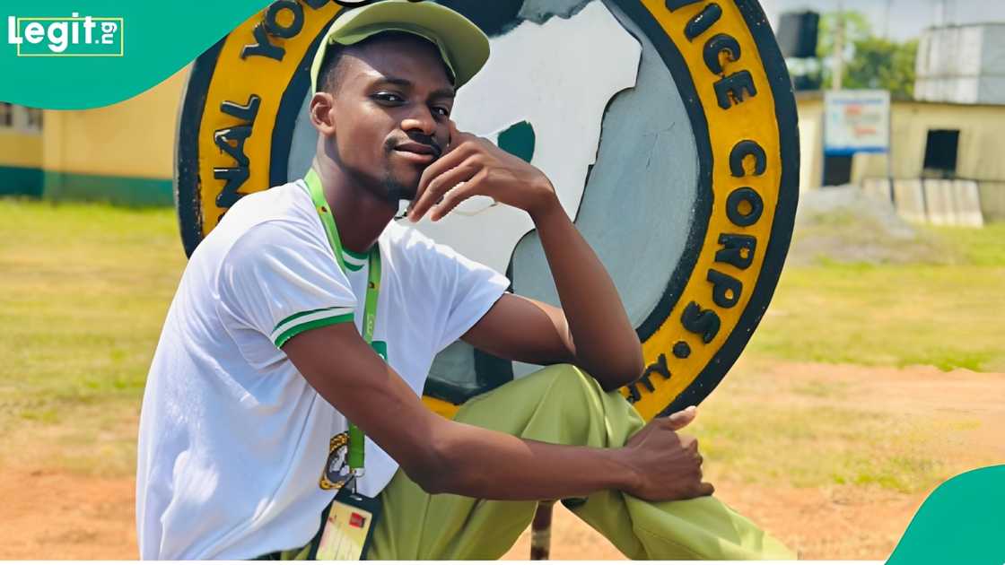 A NYSC member hails his parents in a viral video. A NYSC member hails his parents in a viral video.