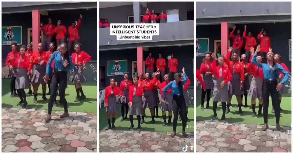 Teacher dances with her students, teacher and students dance in school, female teacher dance video Teacher dances with her students, teacher and students dance in school, female teacher dance video