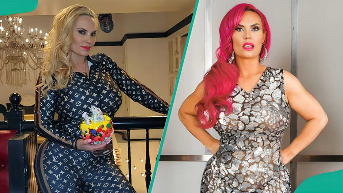 Nicole posing for the camera in blonde and red hair Nicole posing for the camera in blonde and red hair