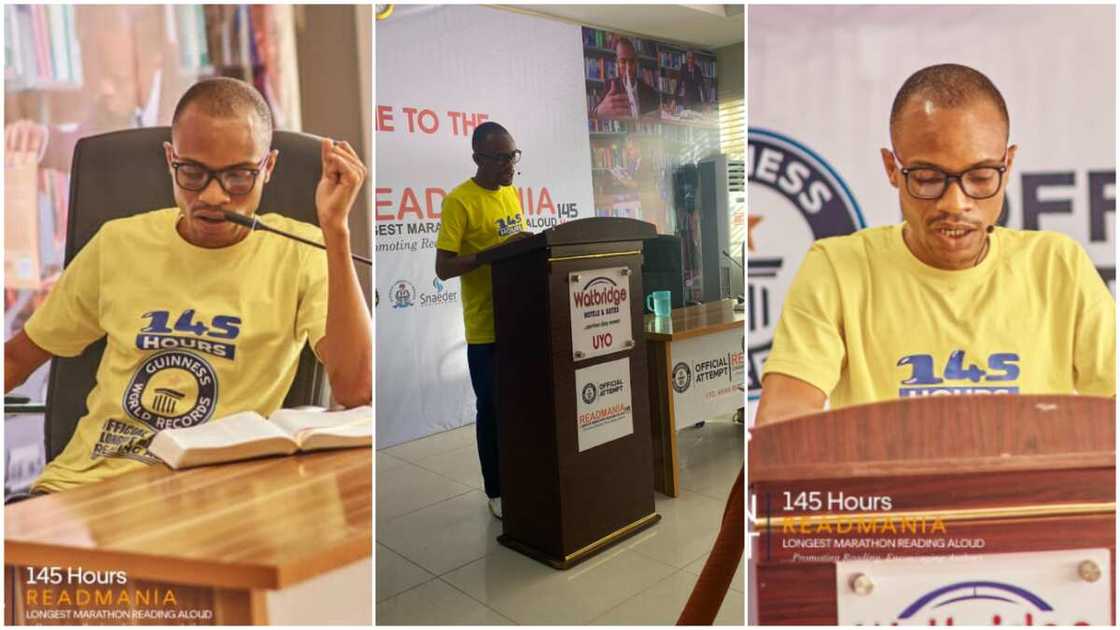 Guinness World Records/Man read for 145 hours. Guinness World Records/Man read for 145 hours.