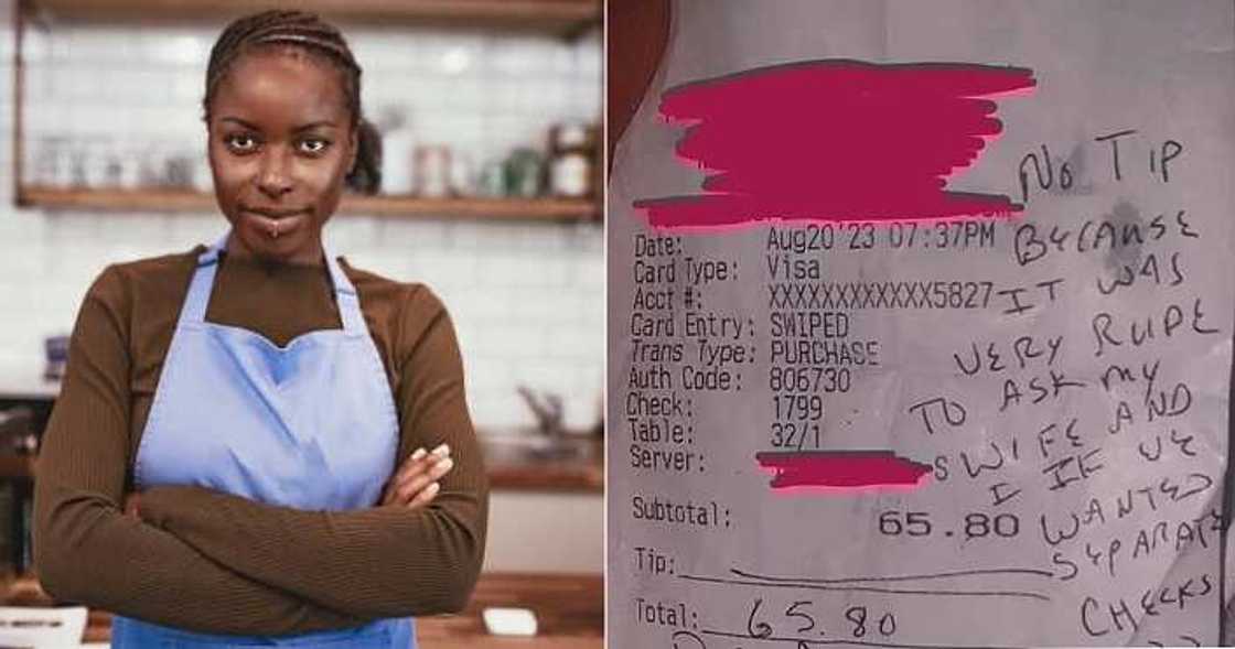 Waitress shares note angry customer left for her Waitress shares note angry customer left for her