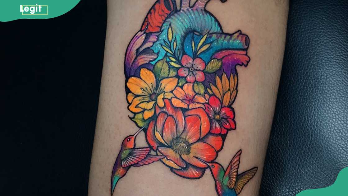 Hummingbird tattoo and a heart Hummingbird tattoo and a heart