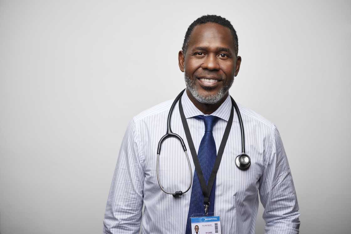 A male healthcare professional with stethoscope.