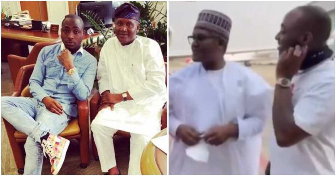 Nigerian singer Davido and Aliko Dangote Nigerian singer Davido and Aliko Dangote