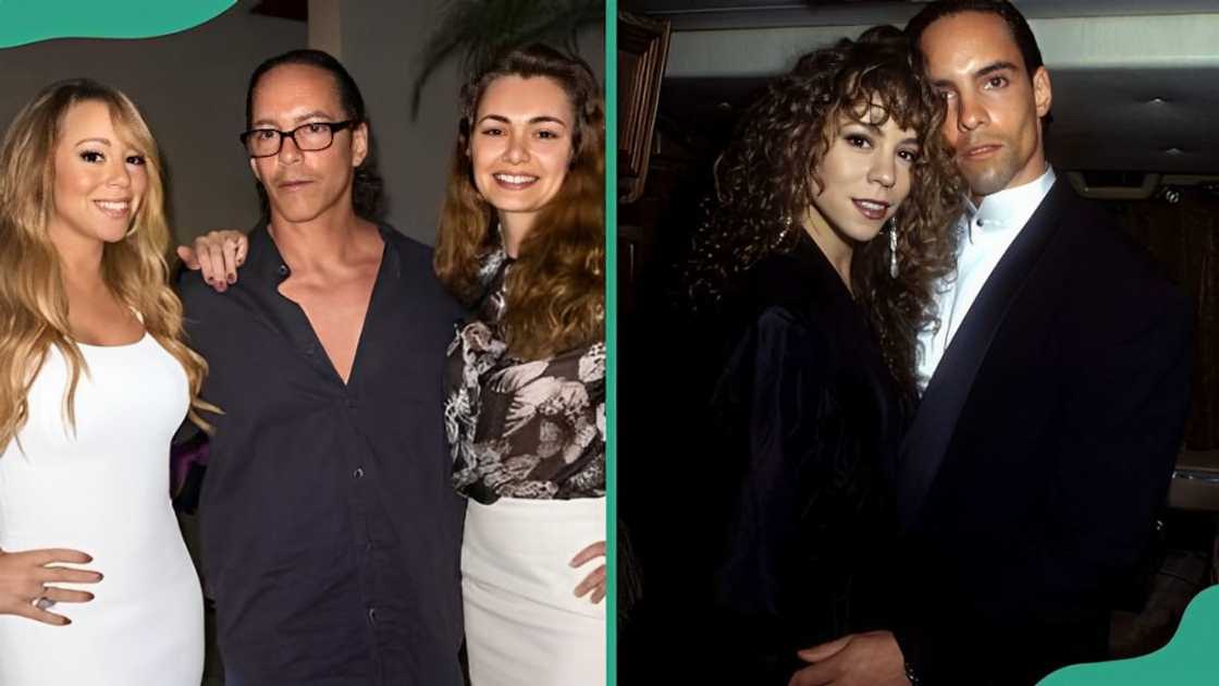 Morgan Carey flanked by two women (L). Morgan and his sister, Mariah Morgan Carey flanked by two women (L). Morgan and his sister, Mariah