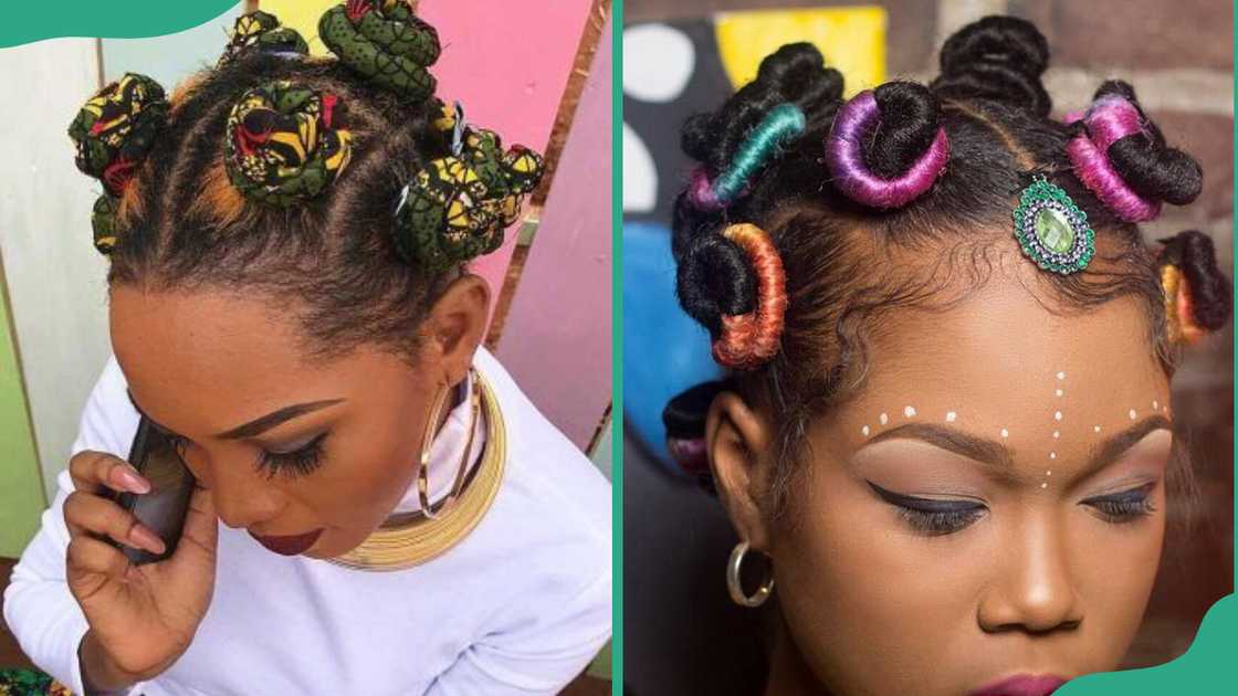 Bantu knots with punk accessories Bantu knots with punk accessories