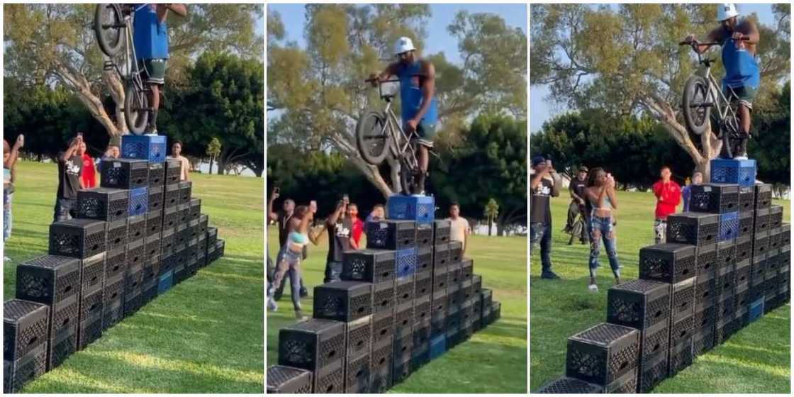 Reactions as man does crate challenge with bicycle, video goes viral Reactions as man does crate challenge with bicycle, video goes viral