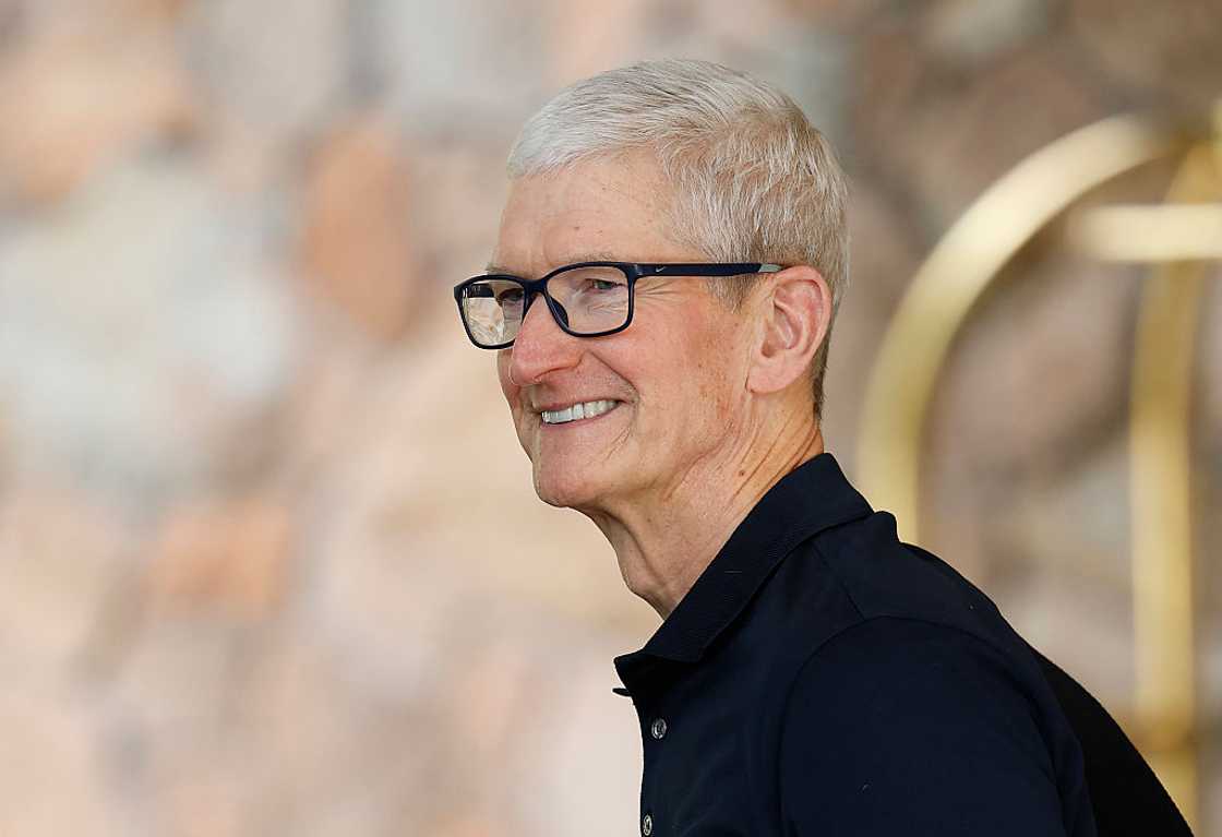 Apple CEO Tim Cook at the Sun Valley Resort for the exclusive week-long conference hosted by boutique investment bank Allen & Co Apple CEO Tim Cook at the Sun Valley Resort for the exclusive week-long conference hosted by boutique investment bank Allen & Co