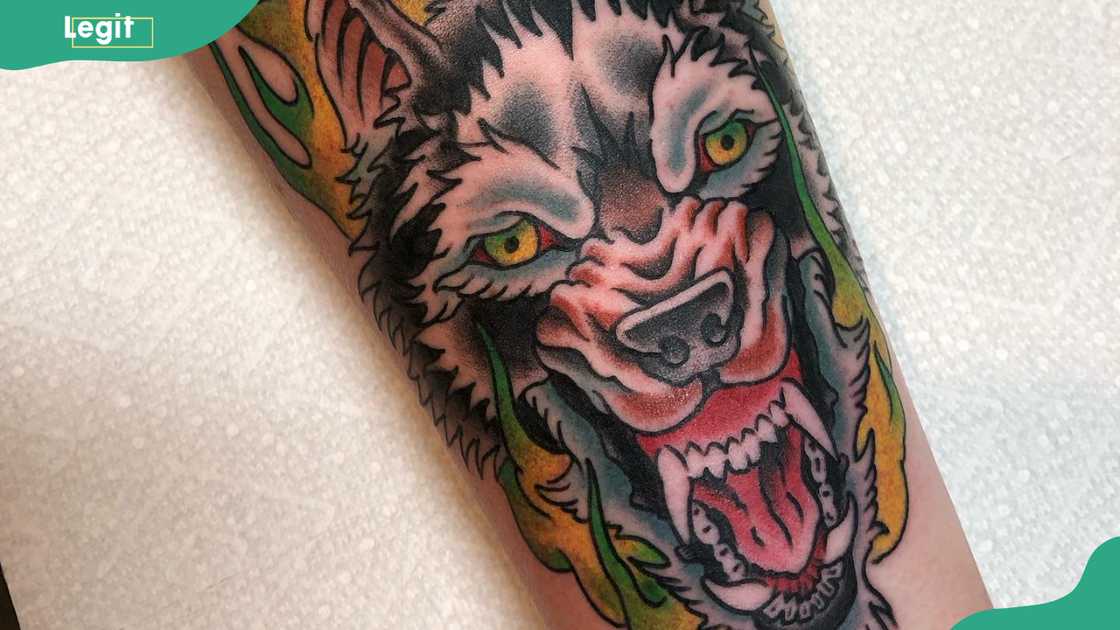 Traditional Fenrir tattoo Traditional Fenrir tattoo