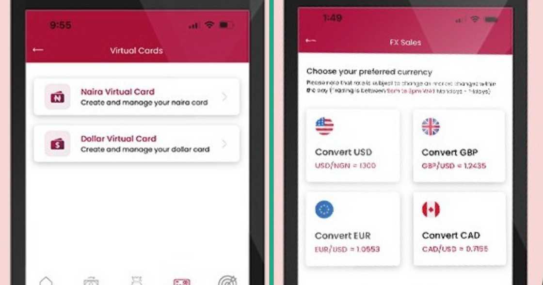 Features on the ALAT virtual dollar card mobile application. Features on the ALAT virtual dollar card mobile application.