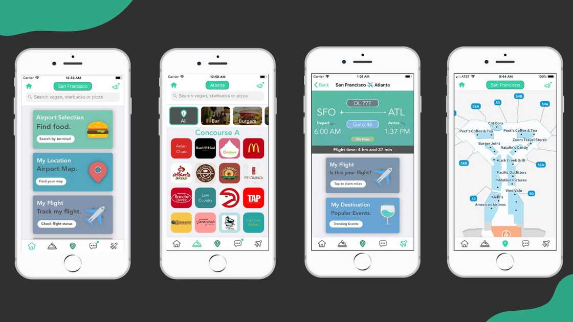 Screenshots of the Trippie app. Screenshots of the Trippie app.