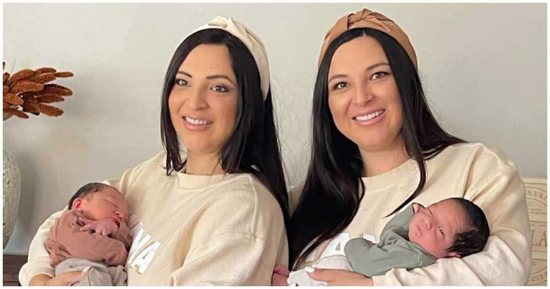 "What are the Odds?": Identical Twin Sisters Welcome Firstborn Sons Hours Apart, Have Same Weight "What are the Odds?": Identical Twin Sisters Welcome Firstborn Sons Hours Apart, Have Same Weight