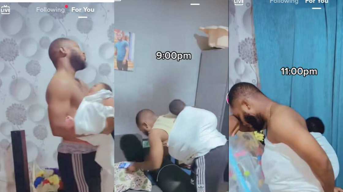 Father stays awake at midnight because of child Father stays awake at midnight because of child