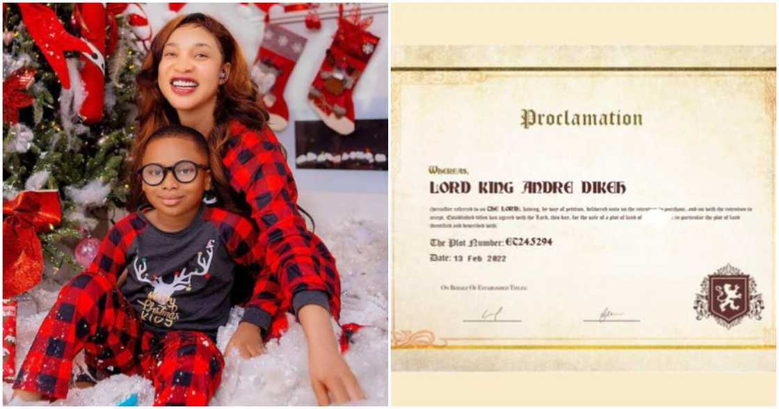 Tonto Dikeh's son becomes Lord Andre Tonto Dikeh's son becomes Lord Andre