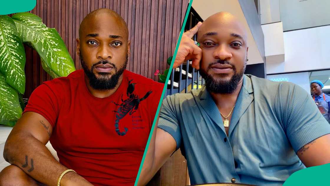 Deza the Great is seen indoors in a red tee and he enjoys a meal in a restaurant Deza the Great is seen indoors in a red tee and he enjoys a meal in a restaurant