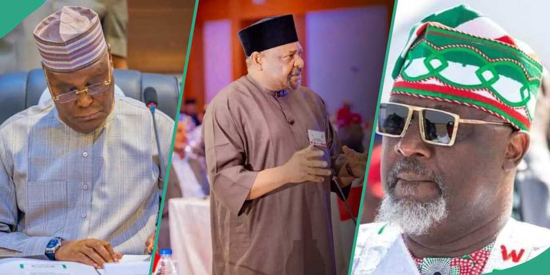 Atiku Abubakar and Dino Melaye have paid a courtesy visit to the suspended Senator Ahmed Ningi Atiku Abubakar and Dino Melaye have paid a courtesy visit to the suspended Senator Ahmed Ningi