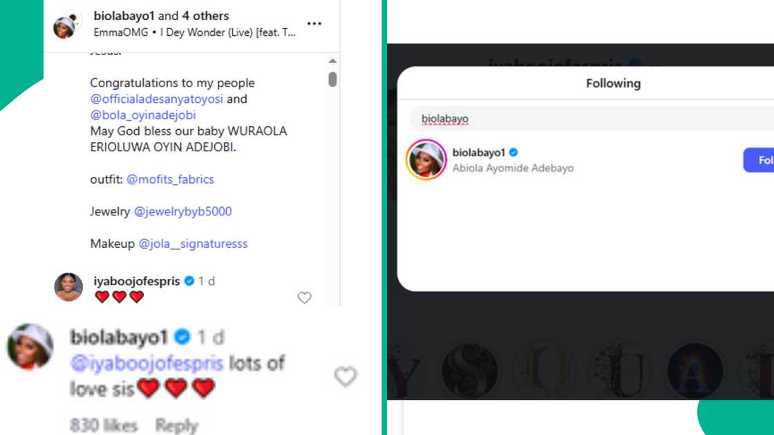 Iyabo Ojo reverses past action against Biola Adebayo, follows her again on Instagram. Iyabo Ojo reverses past action against Biola Adebayo, follows her again on Instagram.
