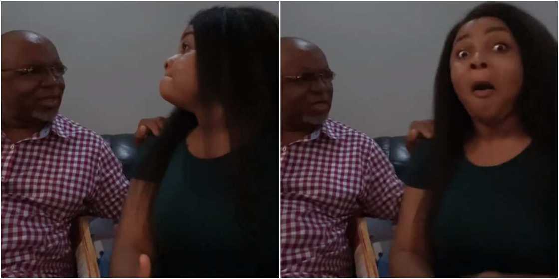 Actress Bimbo Ademoye and her dad Actress Bimbo Ademoye and her dad