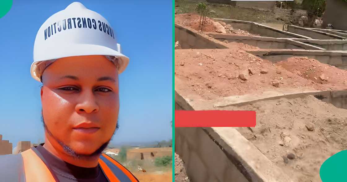 A Nigerian man uses N4 million to build only the foundation of a 3-bedroom bungalow in a viral TikTok video. A Nigerian man uses N4 million to build only the foundation of a 3-bedroom bungalow in a viral TikTok video.