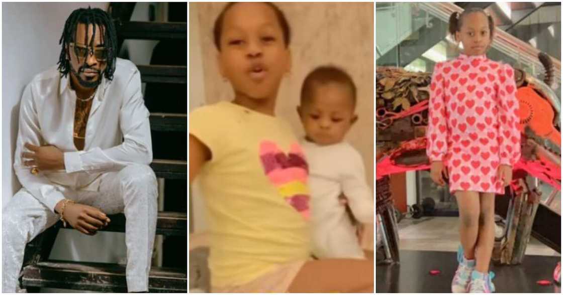 Nigerian singer 9ice and his children