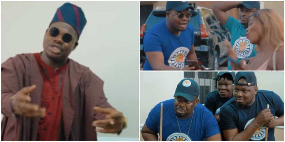 Don Jazzy and Mr Macaroni giving a lady money after joining stingy union Don Jazzy and Mr Macaroni giving a lady money after joining stingy union