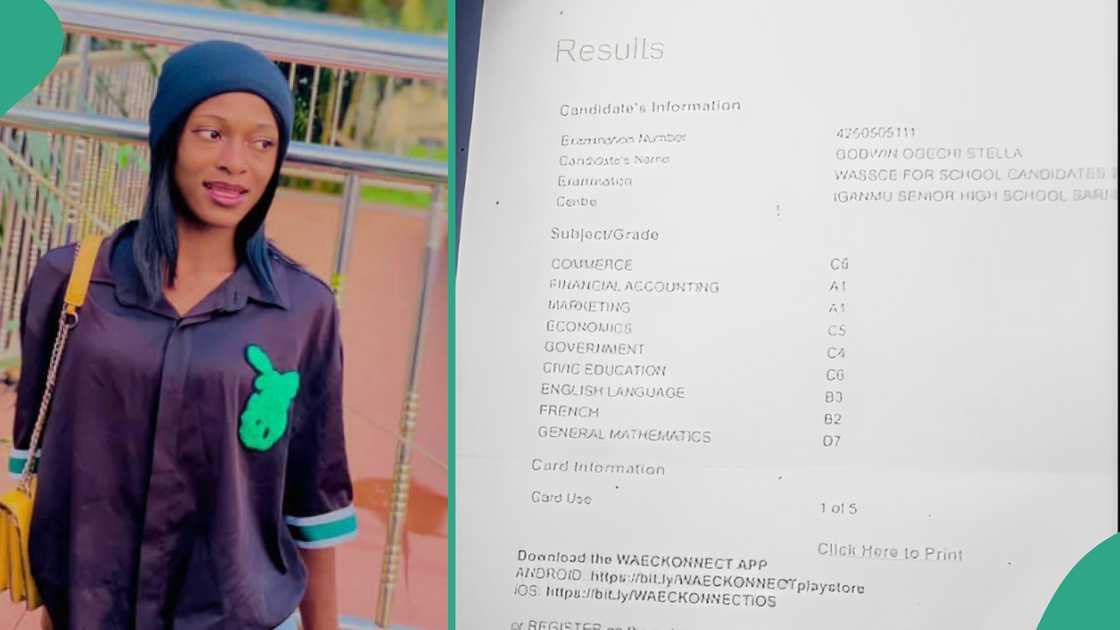 Lady who passed French in WAEC. Lady who passed French in WAEC.