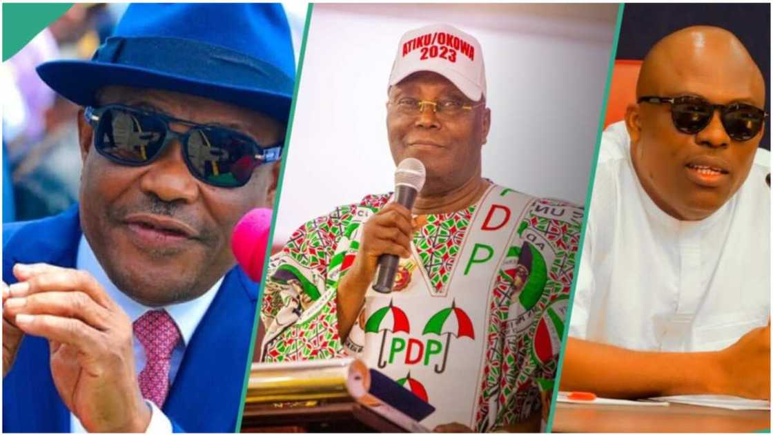 Nyesom Wike, the FCT, has mentioned that he is currently fighting four groups, which are Atiku Abubakar, Peter Obi, PDP Governors and APC members' groups. Nyesom Wike, the FCT, has mentioned that he is currently fighting four groups, which are Atiku Abubakar, Peter Obi, PDP Governors and APC members' groups.