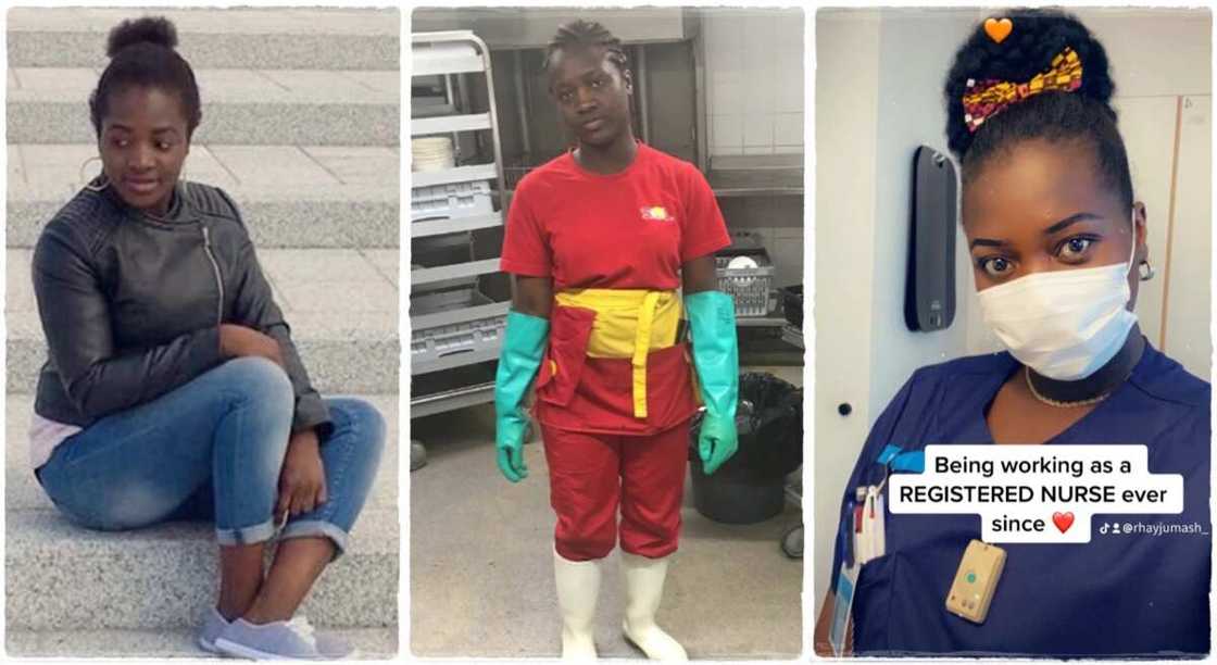 Lady who worked as a cleaner becomes a registered nurse. Lady who worked as a cleaner becomes a registered nurse.