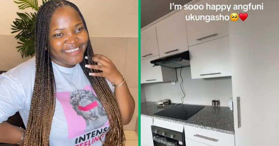 Woman renovates parent's kitchen Woman renovates parent's kitchen