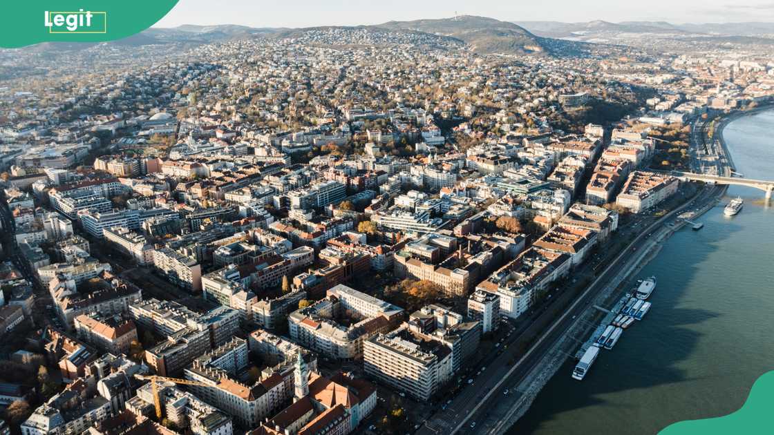Sunset in the Hungarian capital, Budapest