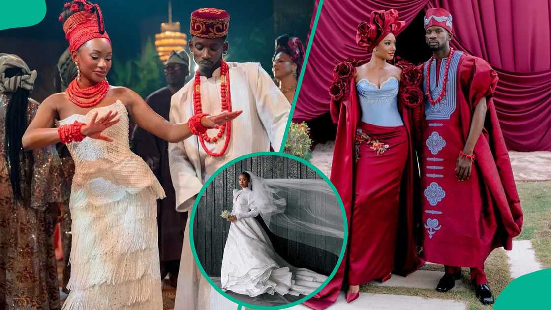 Temi Otedola's white wedding dress trends online.