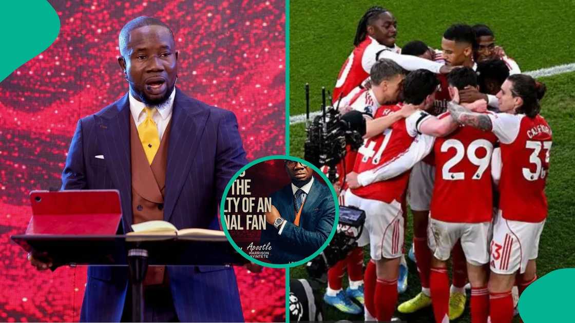 A Nigerian pastor used Arsenal's EPL victory to preach to his members