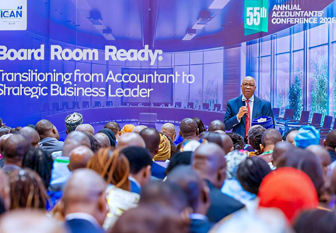 A speaker pictured during the Nigerian Annual Accountants Conference A speaker pictured during the Nigerian Annual Accountants Conference