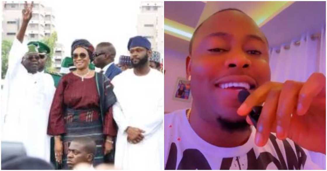 Actor Lege Miami with photo of first family Actor Lege Miami with photo of first family