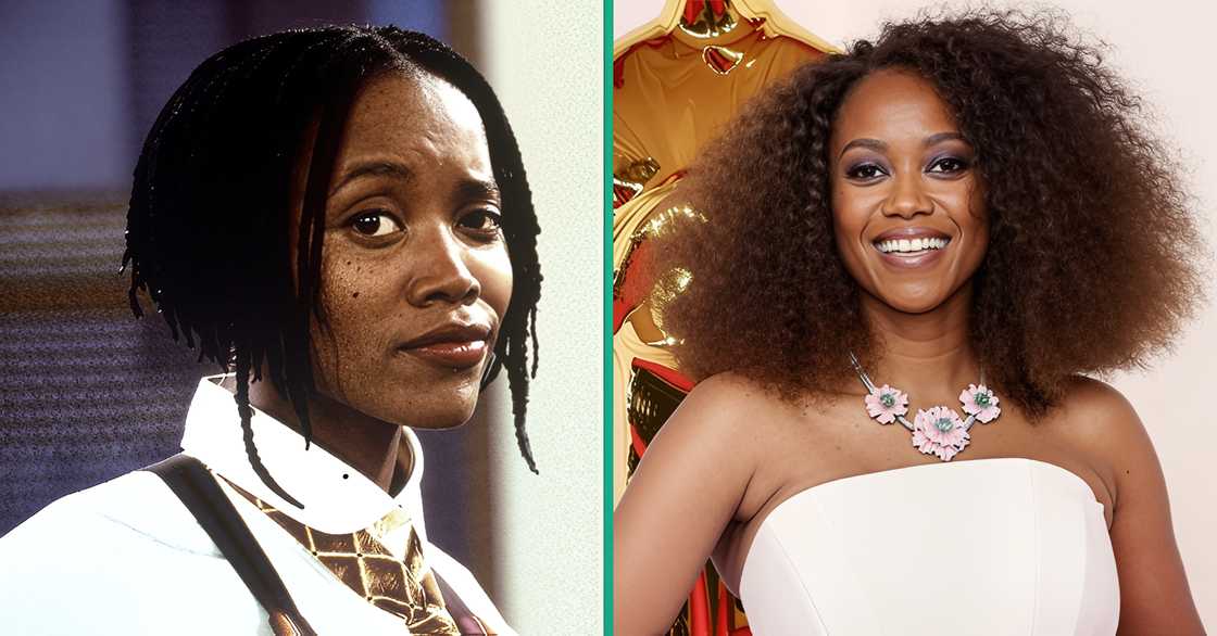 Erika Alexander on the set of Living Single and on the red carpet at the 96th Academy Awards in March 2024. Erika Alexander on the set of Living Single and on the red carpet at the 96th Academy Awards in March 2024.